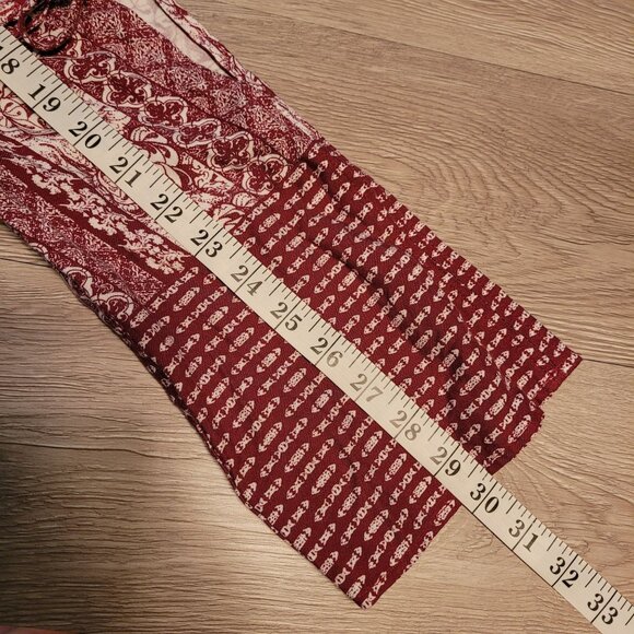 Pink Rose Floral Boho Shift Dress Size M Tie Sleeves Stretch Waist Country Girl - Picture 9 of 13